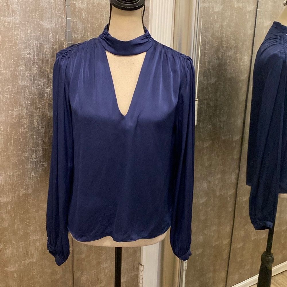 INTERMIX Navy Blouse, US4